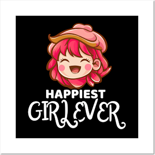 Happy Pink Girl Posters and Art